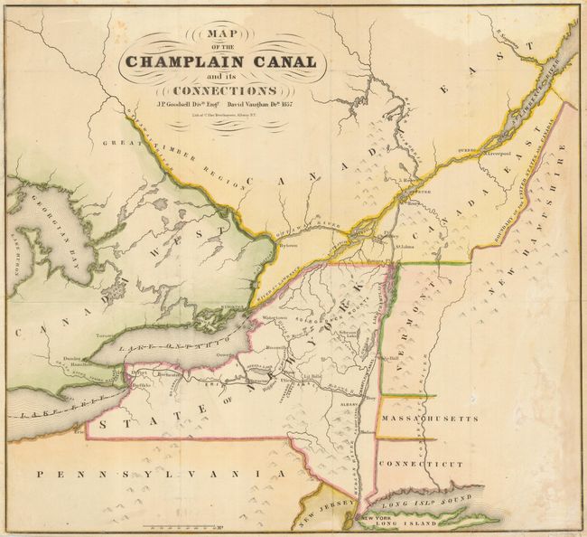 Antique map chart Map of the Champlain Canal and its Connections