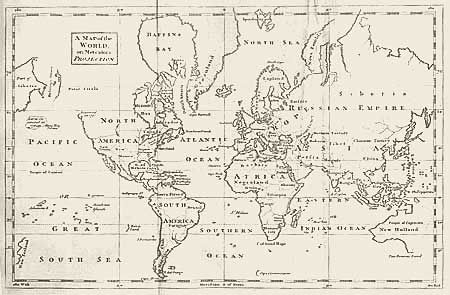 A Map of the World, on Mercators Projection