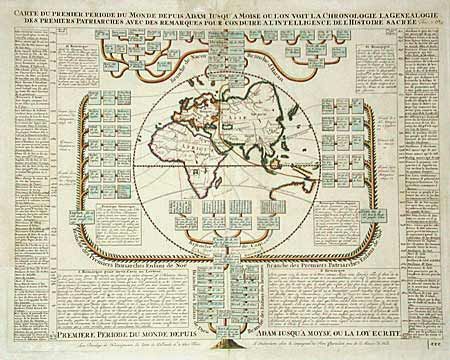 Carte du premier periode du Monde depuis Adam Iusqu'a Moise