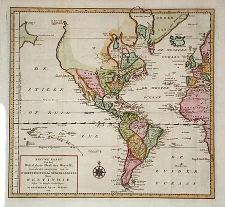 Nieuwe Kaart Van het Westelykste Deel der Weereld, dienende tot aanwyzing van de Scheepstogten der Nederlanderen Naar Westindie