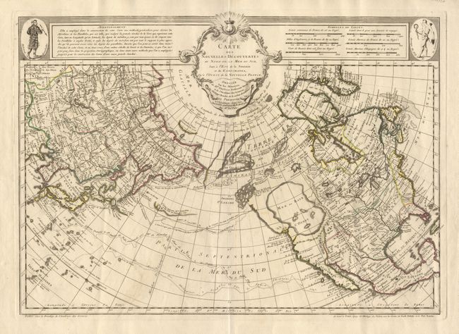 Carte des Nouvelles Decouvertes au Nord de la Mer du Sud, Tant a l' Est de la Siberie et du Kamtchatka, Qu'a l' Ouest de la Nouvelle France