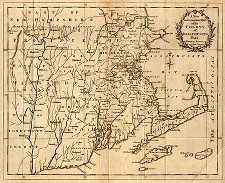 A New and accurate Map of the Colony of Massachusets Bay, in North America from a Late Survey