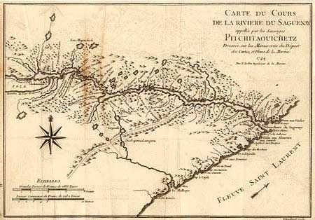 Carte du Cours de la Riviere du Saguenay appettee par les Sauvages Pitchitaouichetz