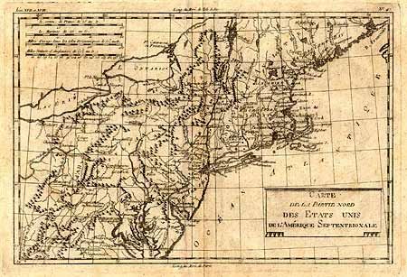 Carte de la Partie Nord des Etats Unis de l'Amerique Septentrionale