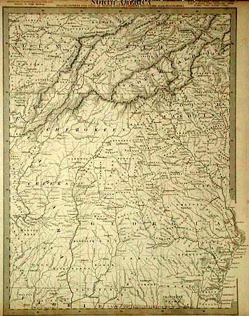 North America Sheet XII, Georgia with parts of North & South Carolina, Tennessee, Alabama & Florida