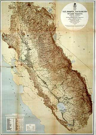 Map of the San Joaquin, Sacramento and Tulare Valleys State of California