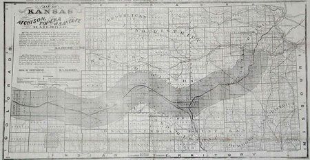 Map of Kansas, Atkinson, Topeka & Santa Fe Railroad
