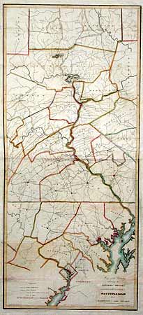 Map of the Country embracing the Several Routes examined with a view to a National Road from Washington to Lake Ontario