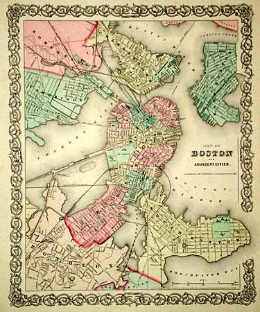 Map of Boston and Adjacent Cities