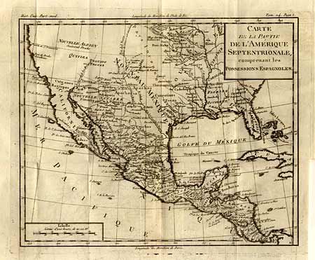 Carte de la Partie de l'Amerique Septentrionale, comprenant les Possessions Espagnoles