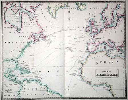Chart of the Atlantic Ocean with Telegraphic Cable
