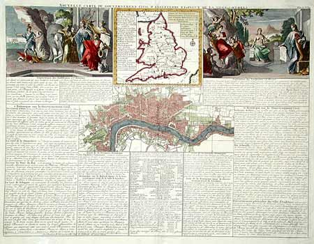 Nouvelle Carte du Gouvernement civil d'Angleterre et de Celuy de la Ville de Londres