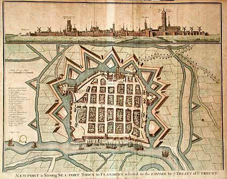 Newport a Strong Sea-Port Town in Flanders, restored to the Empire by ye Treaty of Utrecht