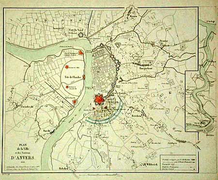 Plan de la Ville et des Environs D'Anvers