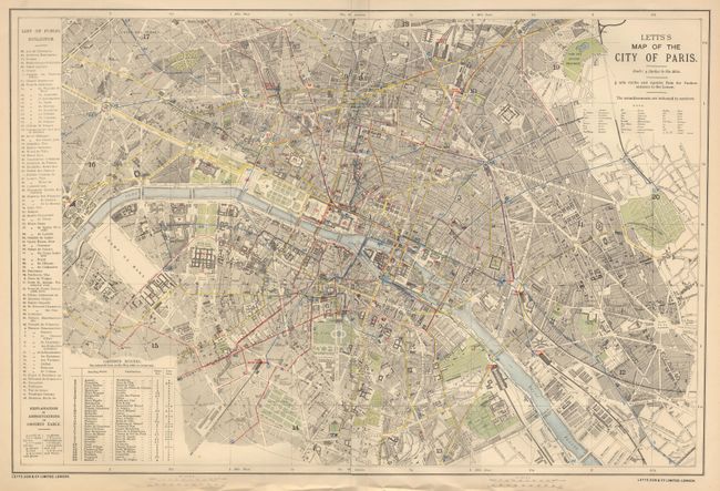 Lett's Map of the City of Paris