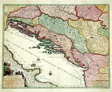 Nouvelle Carte du Royaume de Dalmacie Divise en ses comttes, territoires, etc