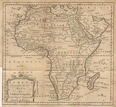 Africa Drawn from the best Maps, by T. Jeffreys, Geographer to his Royal Highness the Prince of Wales