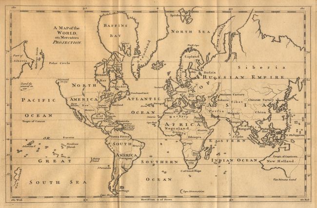 A Map of the World, on Mercators Projection
