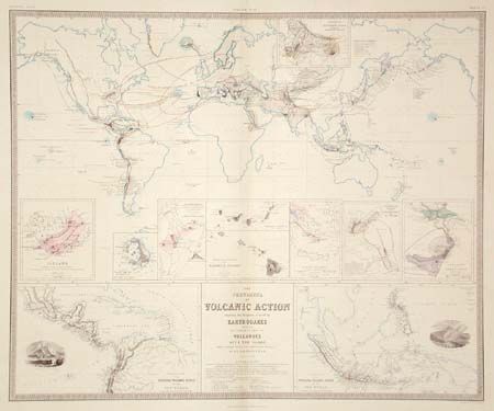 The Phenomena of Volcanic Action Showing the Regions visited by Earthquakes and the Distribution of Volcanoes Over the Globe