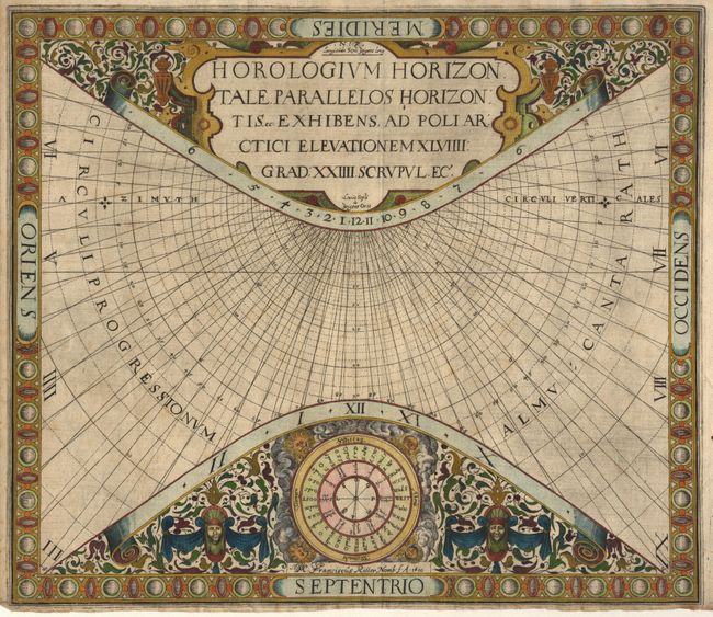 Horologium Horizontale, Parallelos Horizontis, ec. Exhibens ad Poliarctici Elevationem XLVIIII Grad XXIIII Scrupul ec.