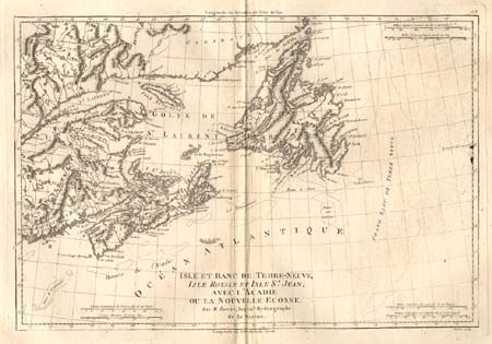 Isle et Banc de Terre-Neuve, Isle Royale et Isle St. Jean; avec l'Acadie ou la Nouvelle Ecosse