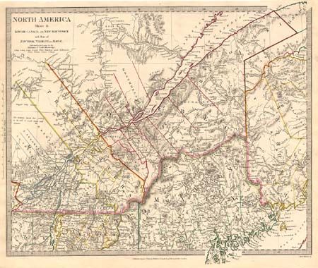 North America Sheet II Lower-Canada and New Brunswick with Part of New-York, Vermont and Maine