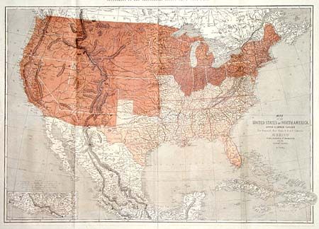 Map of the United States of North America, Upper & Lower Canada New Brunswick, Nova Scotia & British Columbia. Mexico Cuba, Jamaica, St. Domingo and the Bahama Islands