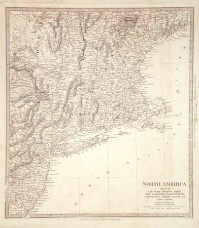 North America Sheet VI New-York, Vermont, Maine, New-Hampshire, Massachusetts, Connecticut, Rhode-Island, and New-Jersey