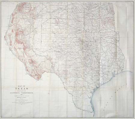 Map of Texas and Parts of Adjoining Territories