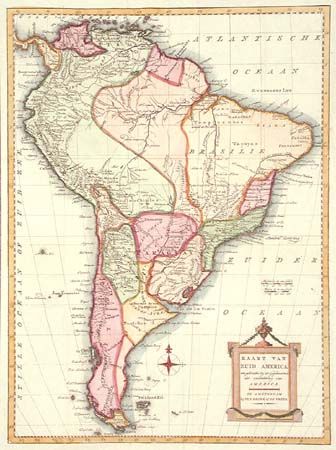 Kaart van Zuid America