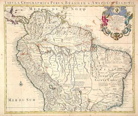 Carte de la Terre Ferme de Perou, du Bresil et du Pays des Amazones
