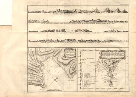 Plans de la Baye du bon Success dans le Detroit de le Maire [on sheet with] Carte de la partie S. E. de la Terre de Feu