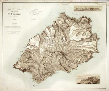 Military Sketch of the Island of St. Helena by Capt. Edmund Palmer. Royal Artillery