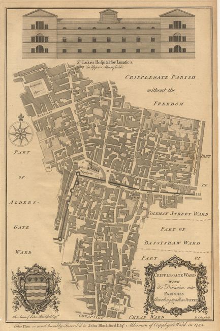 Cripplegate Ward with it's Division into Parishes According to a New Survey