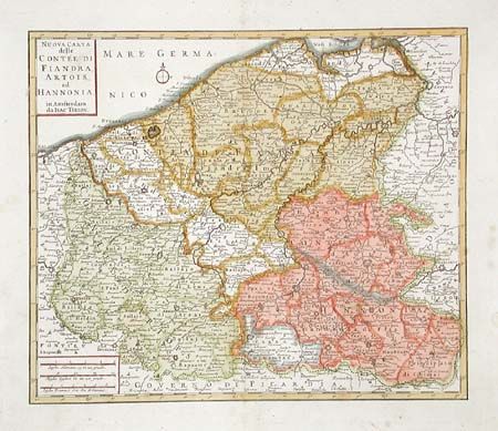 Nuova Carta delle Contee di Fiandra, Artois, ed Hannonia
