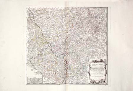 Carte des Cercles du Haut et du Bas RhinDeux-PontsWormsSpireNassau et de HesseHanaw, de Solms, d'Isenburg