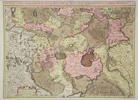 Nouvelle Carte Geographique du Grand Royaume de Moscovie Representant la Partie Meridionale &c