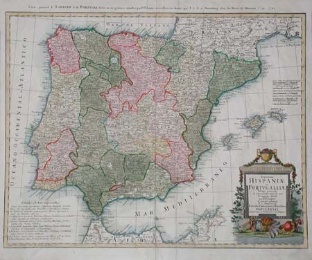 Regnorum Hispaniae et Portugalliae Tabula generalis ad statum hodiernum in suas Provincias divisa