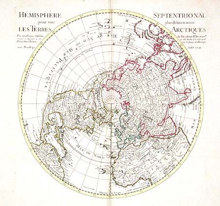 Hemisphere Septentrionale pour voir plus distinctement Les Terres Arctiques