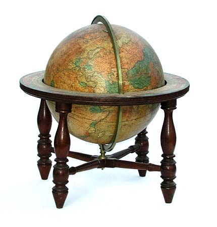 Loring's Terrestrial Globe containing all The Late Discoveries and Geographical Improvements, also the Tracts of the most celebrated circumnavigators.  Compiled from Smith's New English Globe, with additions and improvements by Annin & Smith1833