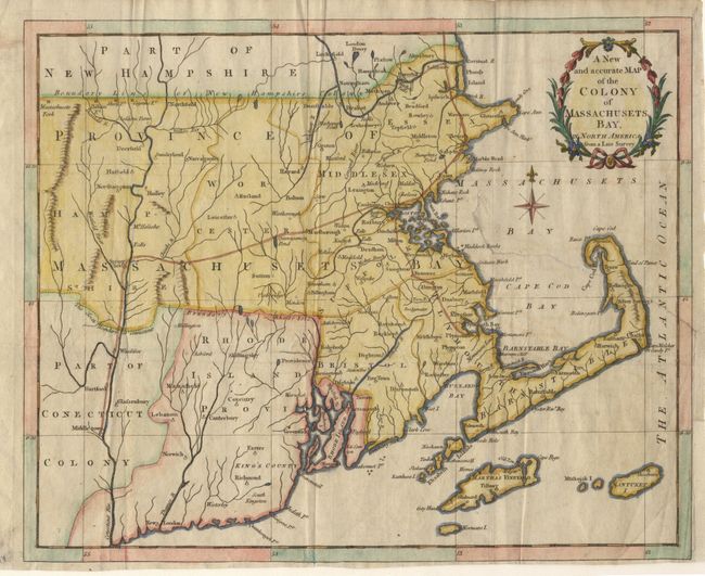 A New and accurate Map of the Colony of Massachusets Bay, in North America from a Late Survey