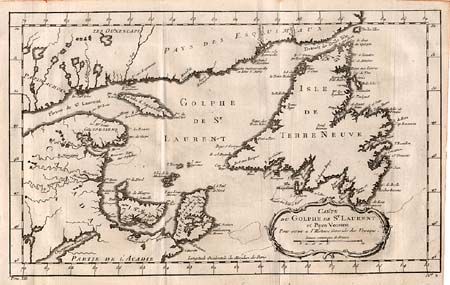 Carte du Golphe de St. Laurent et Pays Voisins