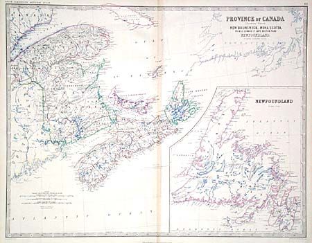 Province of Canada (Eastern Sheet) New Brunswick, Nova Scotia, Prince Edward Id. Cape Breton Id. and Newfoundland