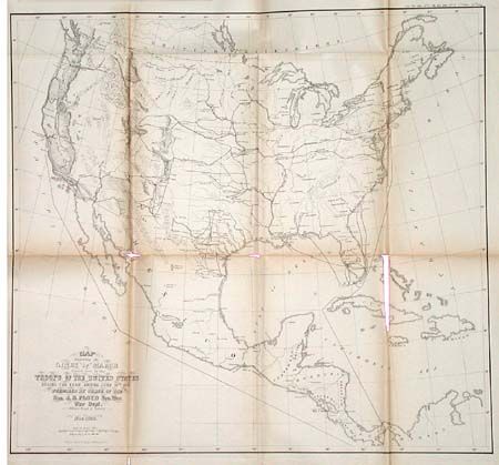 Map Exhibiting the Lines of March passed over by troops of the United States during the year ending June 30th, 1858