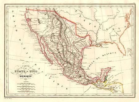 Carte des Etats - Unis du Mexique