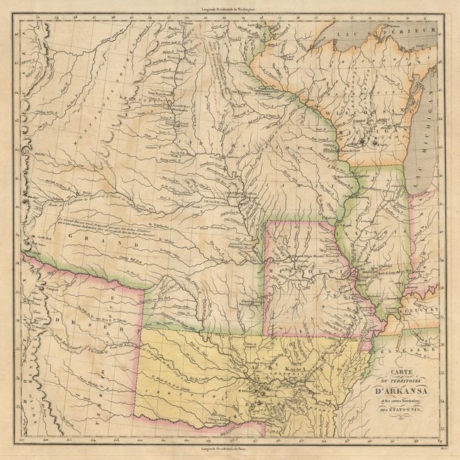 Carte Geographique, Statistique et Historique du Territoire D'Arkansas