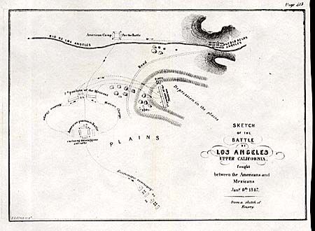 Sketch of the Battle of Los Angeles Upper California, fought between the Americans and Mexicans Jany. 9th, 1847