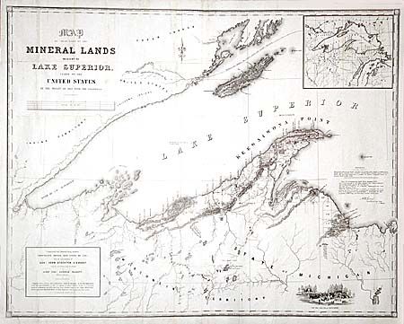 Map of that part of the Mineral Lands adjacent to Lake Superior ceded to the United States by the Treaty of 1842 with the Chippewas.