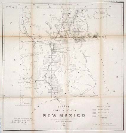 Sketch of Public Surveys in New Mexico To Accompany the Annual Report of the Surveyor General for 1863