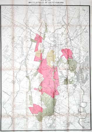 Map of the Battlefield of Gettysburg by authority  Secretary of War under the direction of the Gettysburg National Park Commission